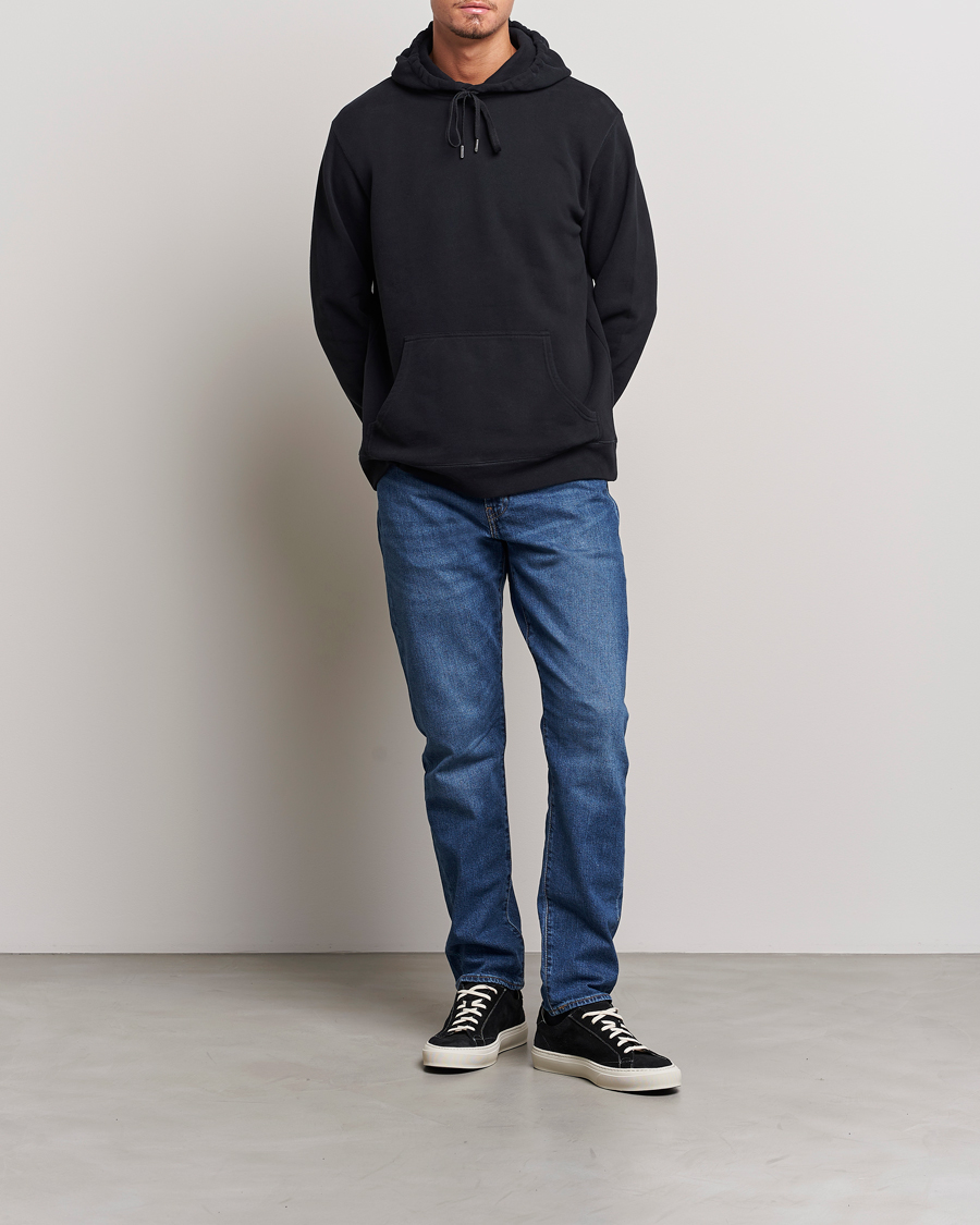 Herr | Tröjor | Sunspel | Loopback Hoodie Black