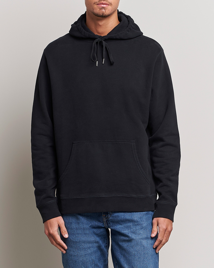 Herr | Huvtröjor | Sunspel | Loopback Hoodie Black