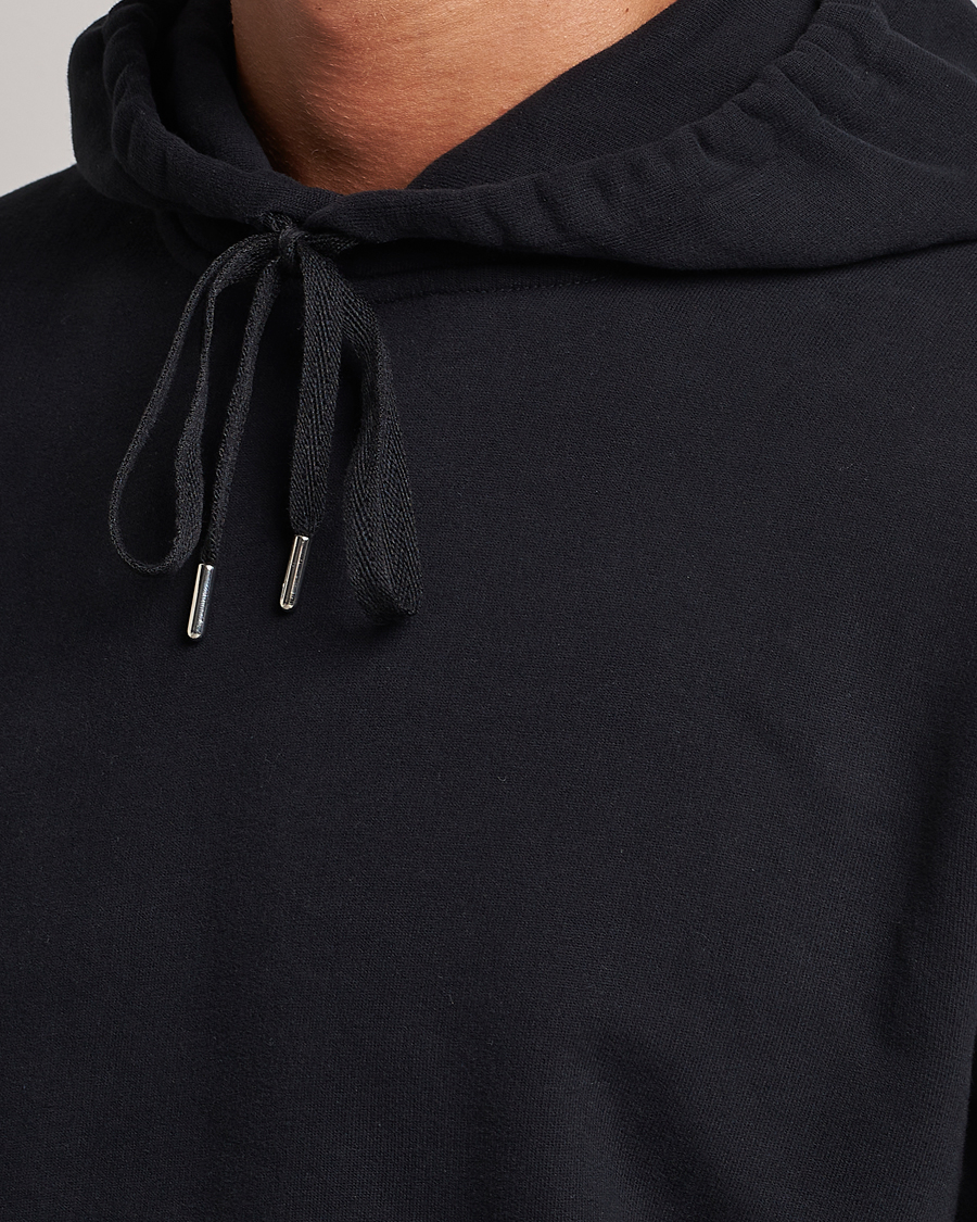 Herr | Tröjor | Sunspel | Loopback Hoodie Black