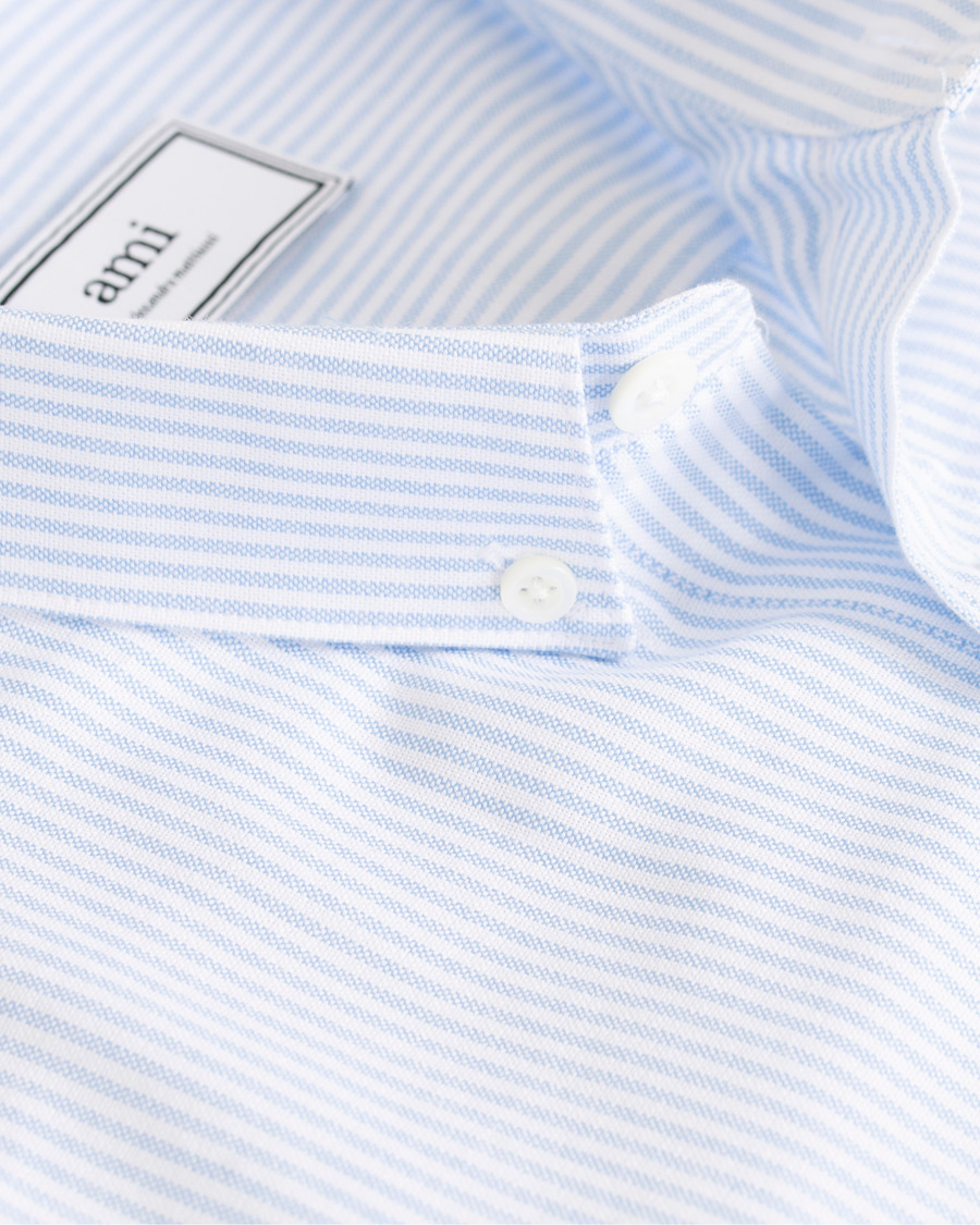 Herr | Skjortor | AMI | Striped Oxford Shirt White/Blue