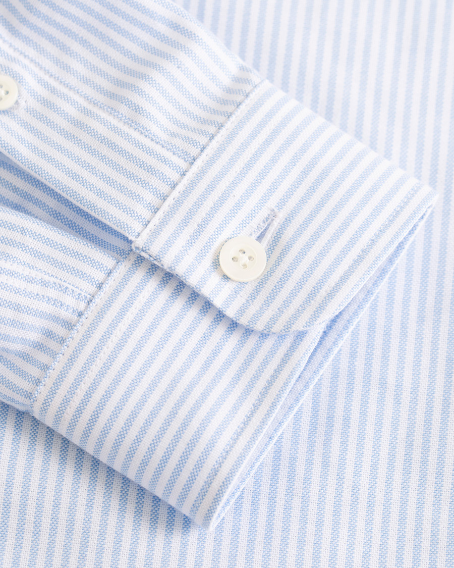 Herr | Skjortor | AMI | Striped Oxford Shirt White/Blue