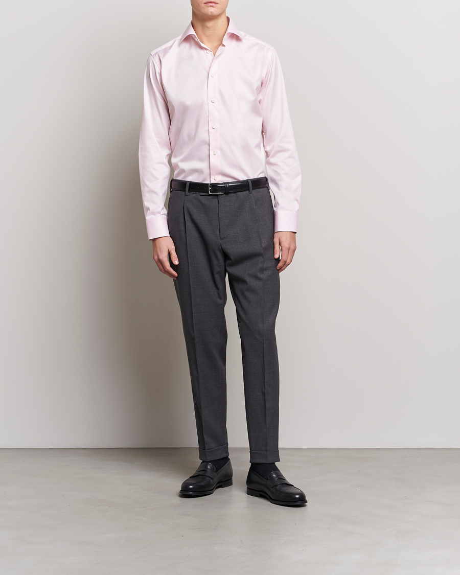 Herre |  | Eton | Slim Fit Signature Twill Shirt Pink