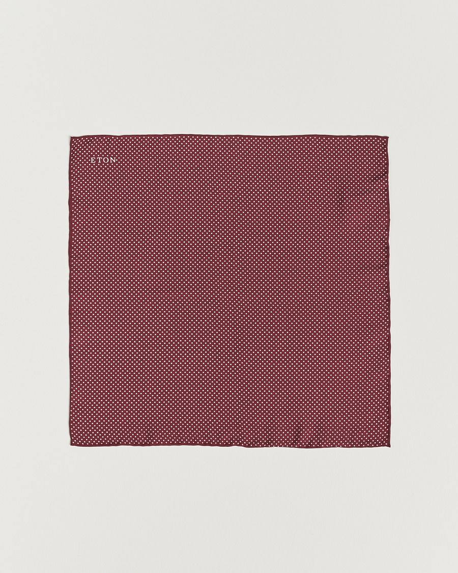 Herr | Näsdukar | Eton | Silk Polka Dot Pocket Square Wine
