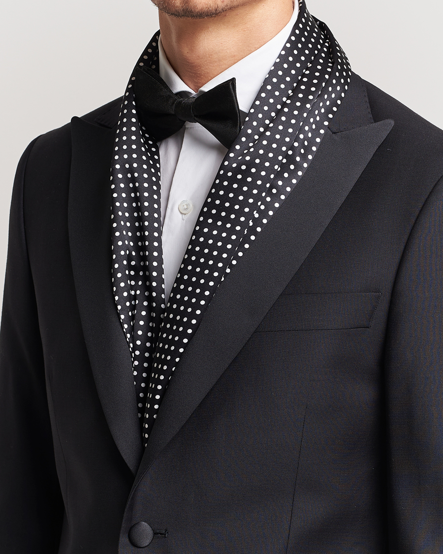 Herr |  | Eton | Silk Polka Dot Scarf Black