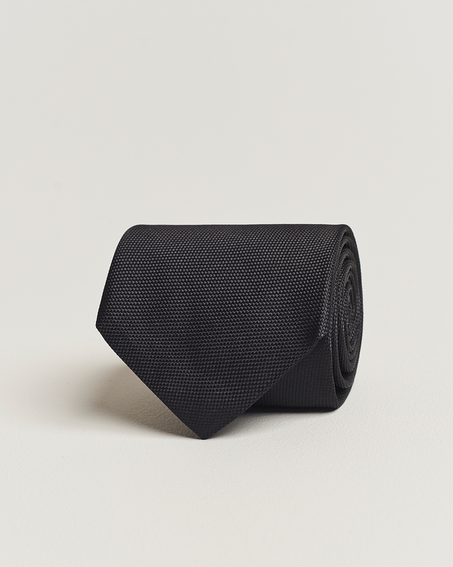Herr | Eton Silk Basket Weave Tie Faded Black | Eton | Silk Basket Weave Tie Faded Black