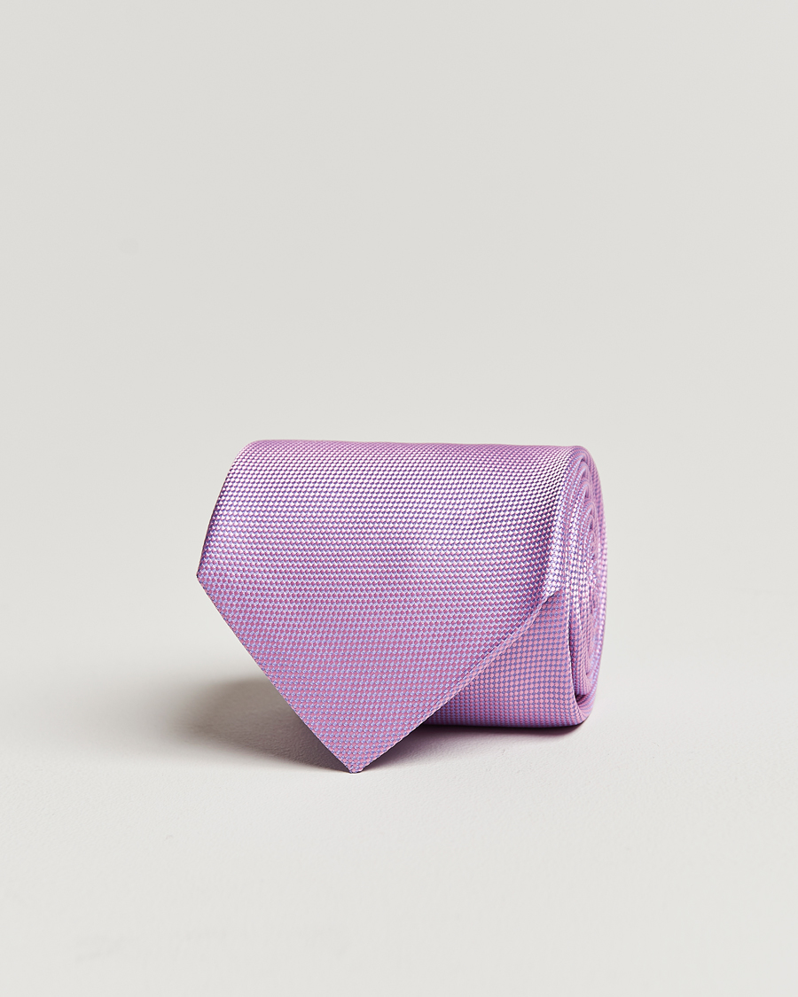Herr | Slipsar | Eton | Silk Basket Weave Tie Pink