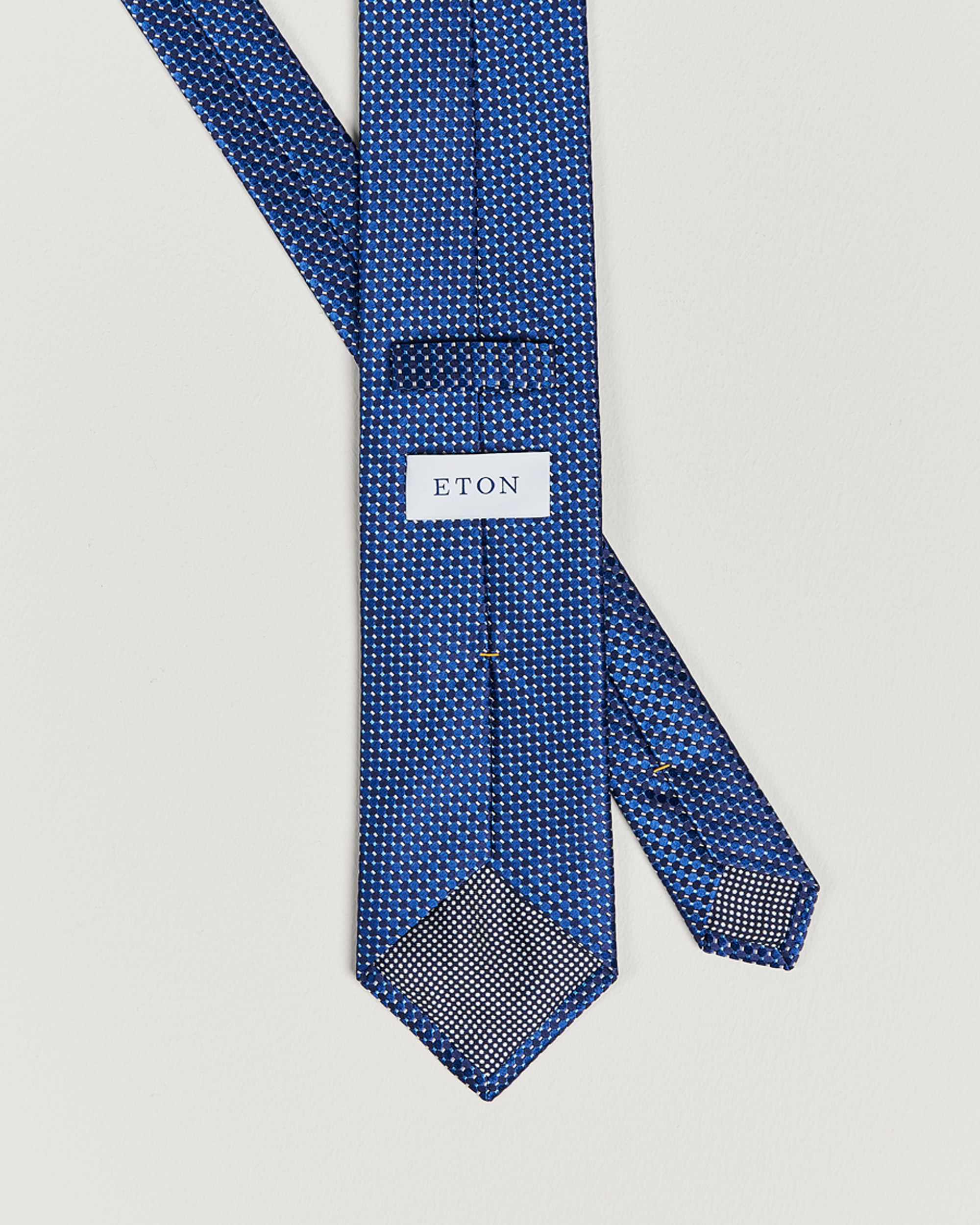 Herr | Slipsar | Eton | Silk Geometric Weave Tie Navy