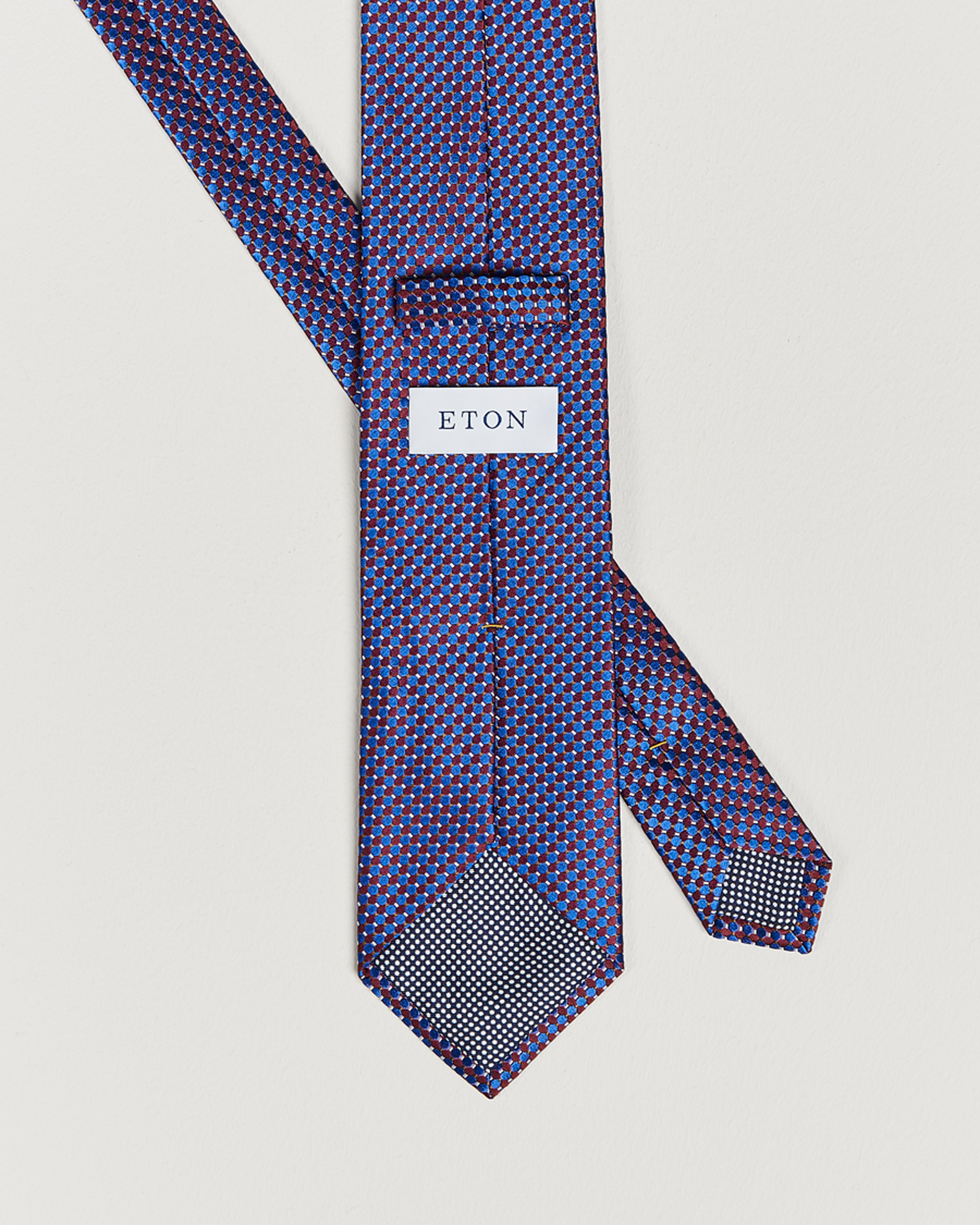 Herr | Eton Silk Geometric Weave Tie Blue/Red | Eton | Silk Geometric Weave Tie Blue/Red