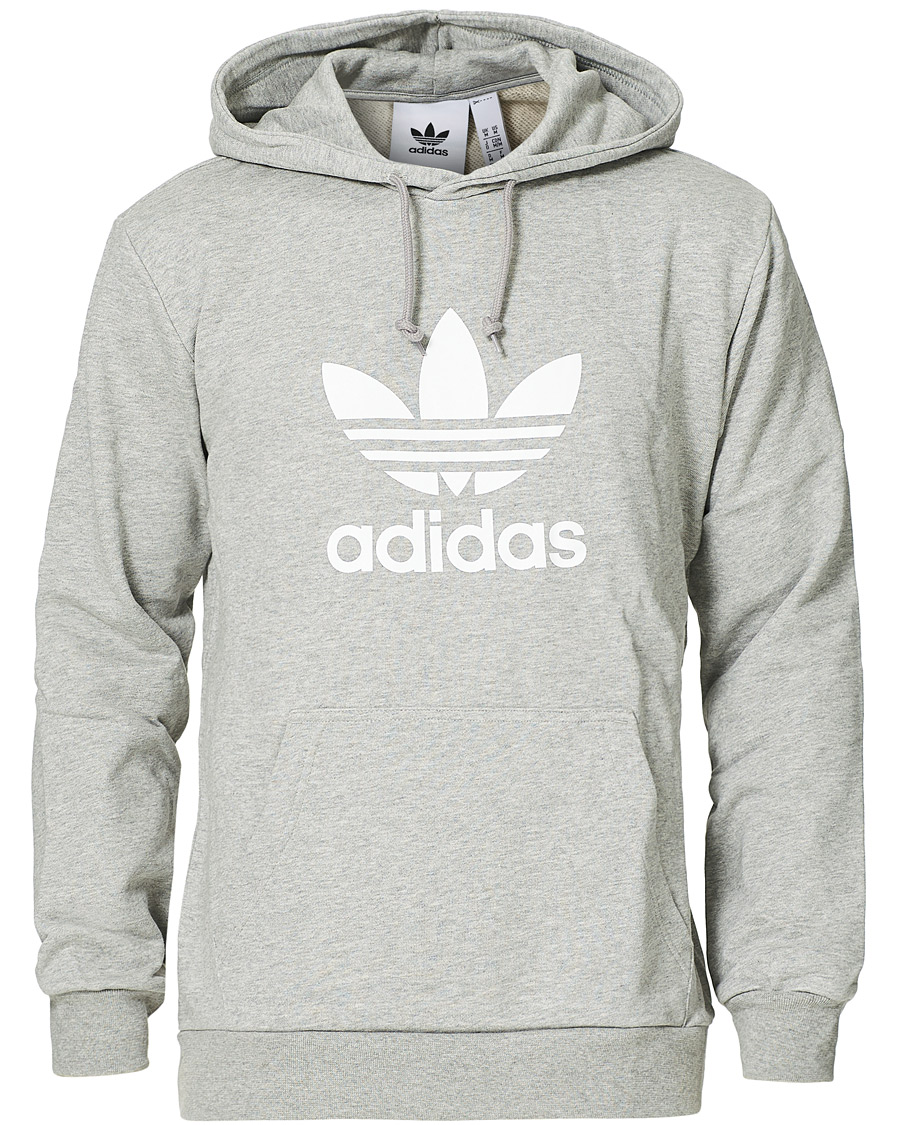 Herr | Tröjor | adidas Originals | Trefoil Hoodie Grey Melange