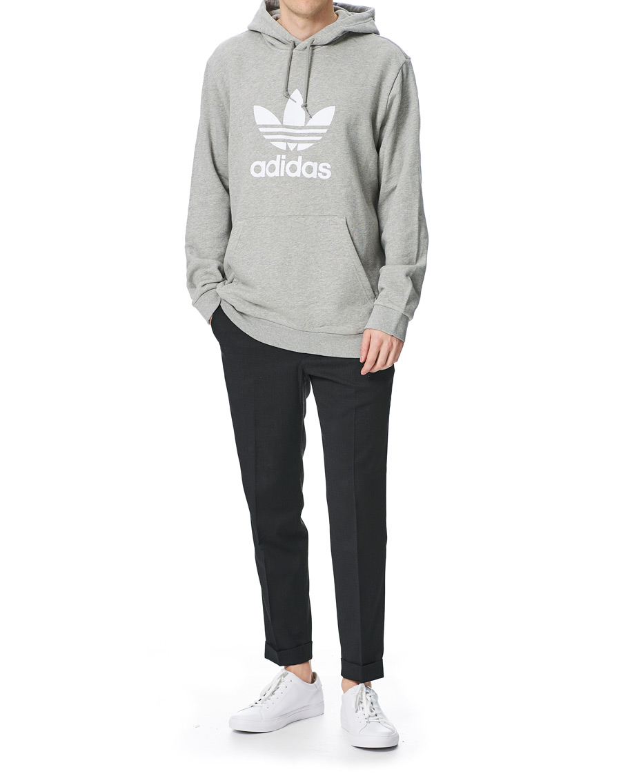 Herr | Tröjor | adidas Originals | Trefoil Hoodie Grey Melange