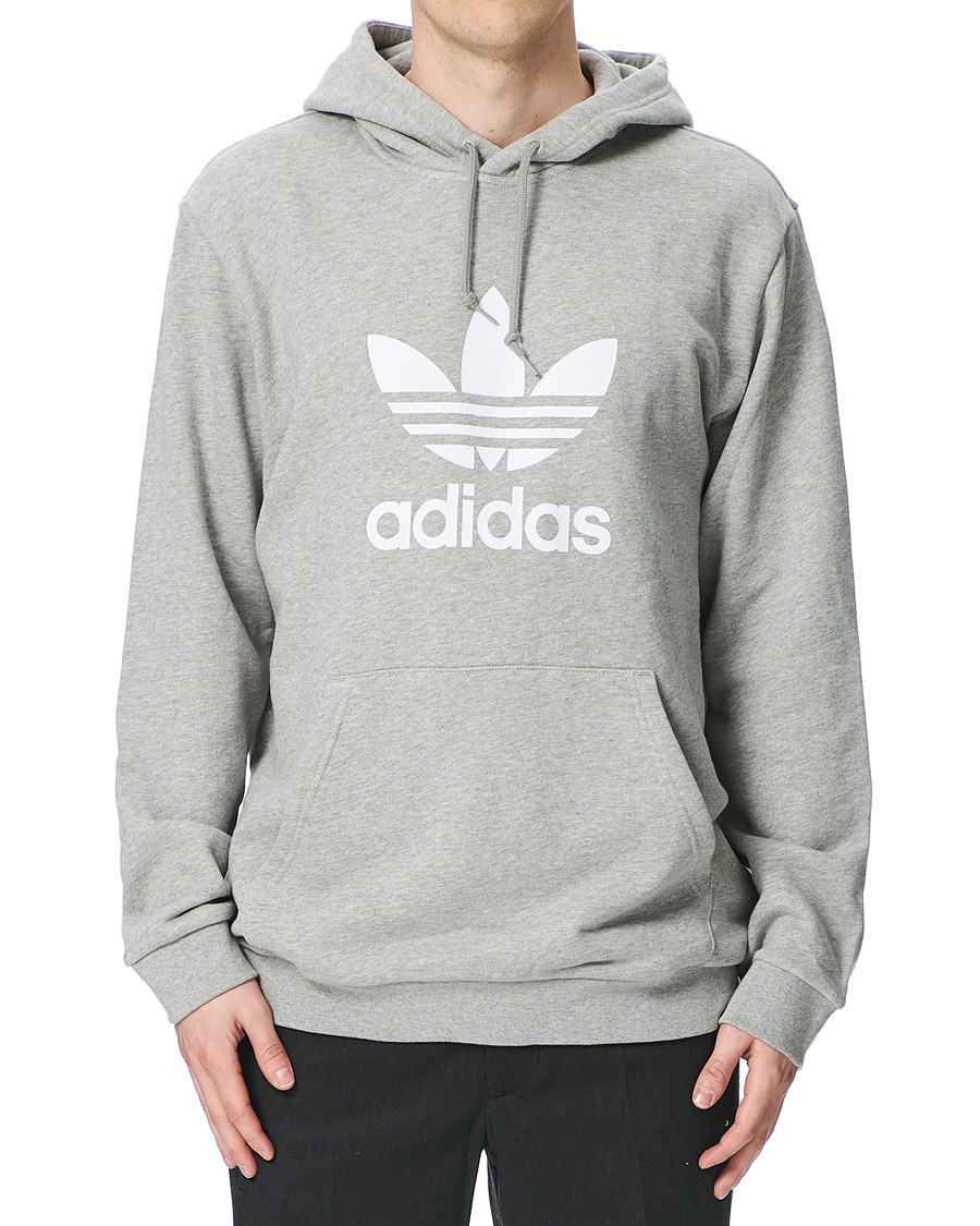 Herr | Tröjor | adidas Originals | Trefoil Hoodie Grey Melange