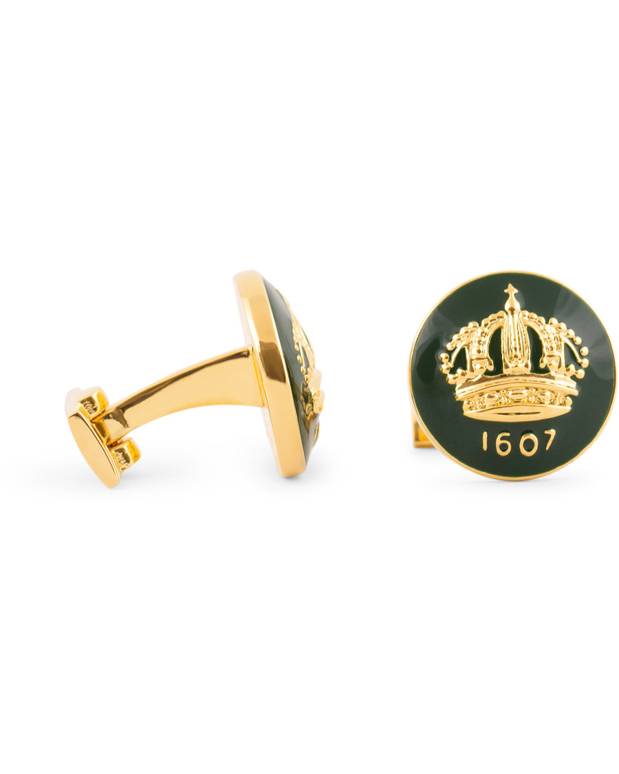 Herr | Manschettknappar | Skultuna | The Crown Cufflinks Green