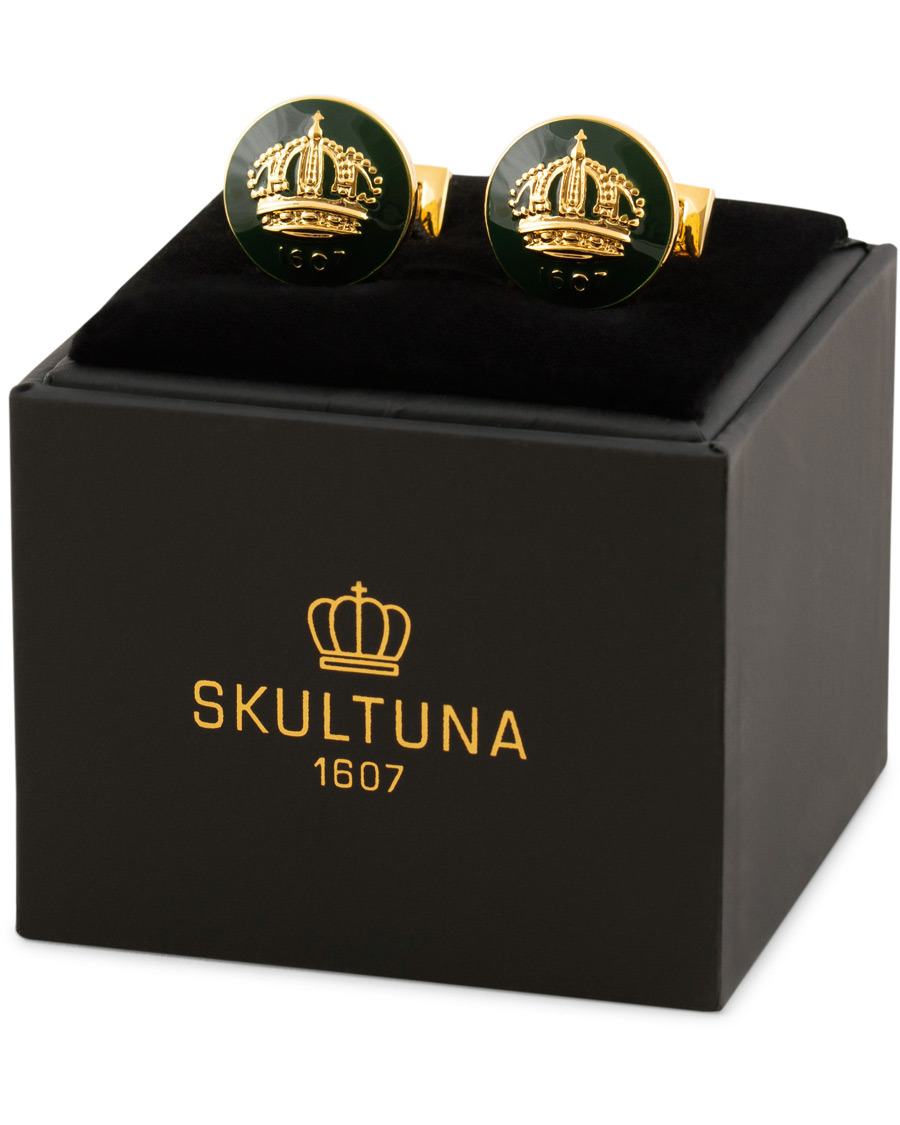 Herr | Manschettknappar | Skultuna | The Crown Cufflinks Green