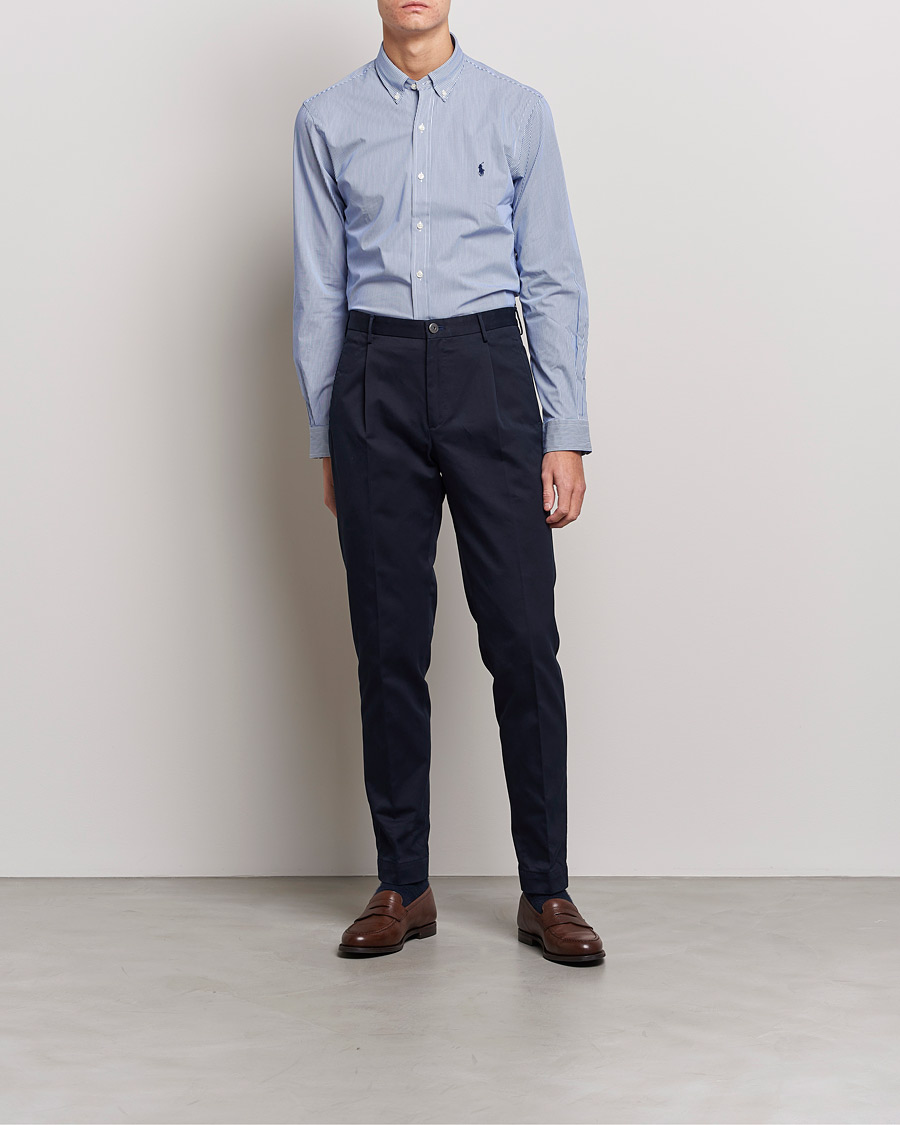Herr | Skjortor | Polo Ralph Lauren | Slim Fit Thin Stripe Poplin Shirt Blue/White