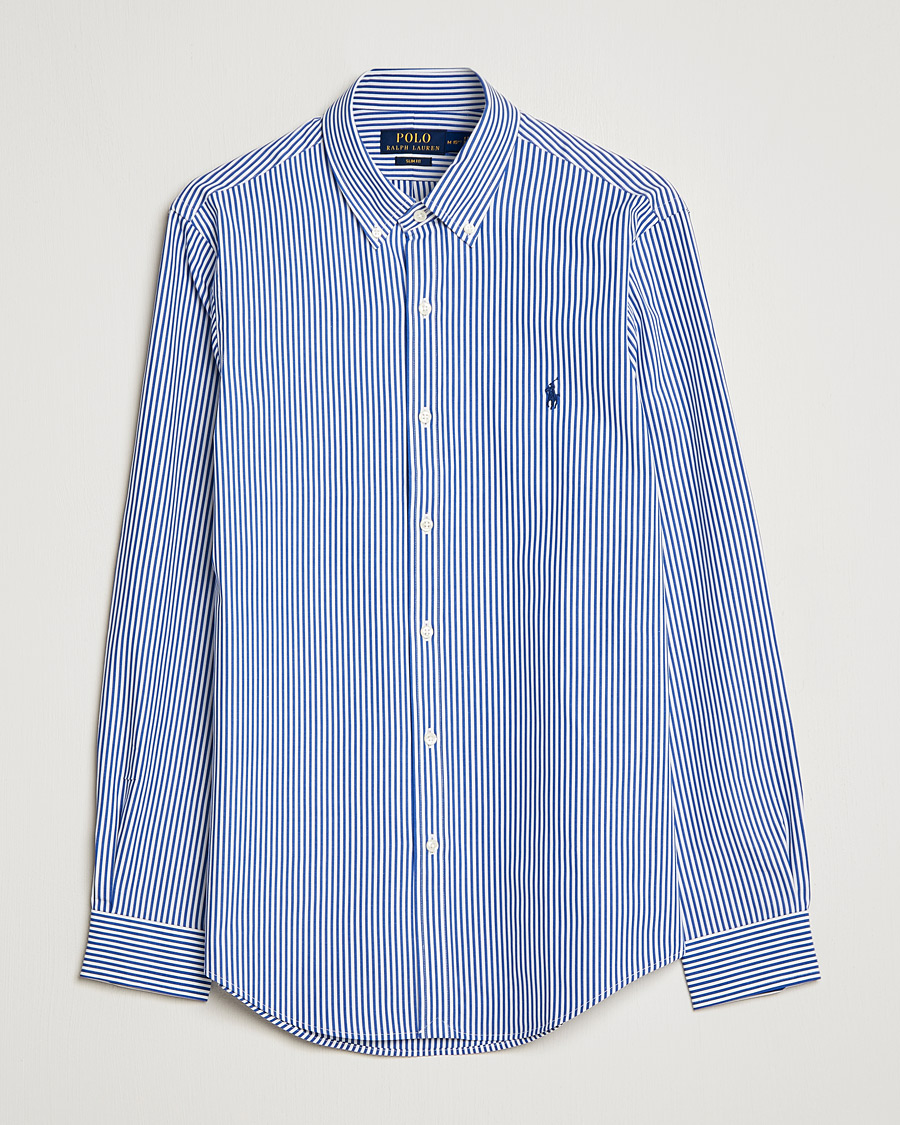 Herr |  | Polo Ralph Lauren | Slim Fit Big Stripe Poplin Shirt Blue/White