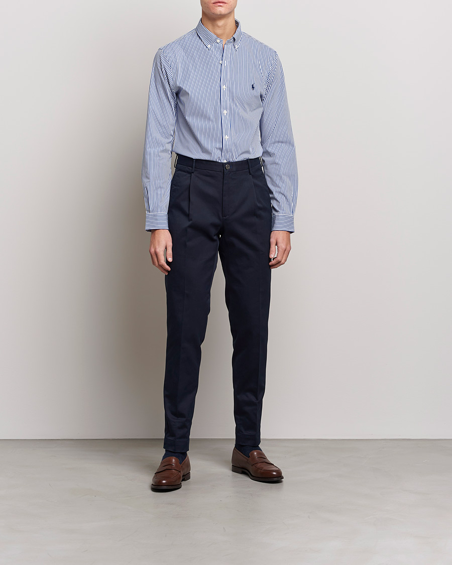 Herr | Skjortor | Polo Ralph Lauren | Slim Fit Big Stripe Poplin Shirt Blue/White