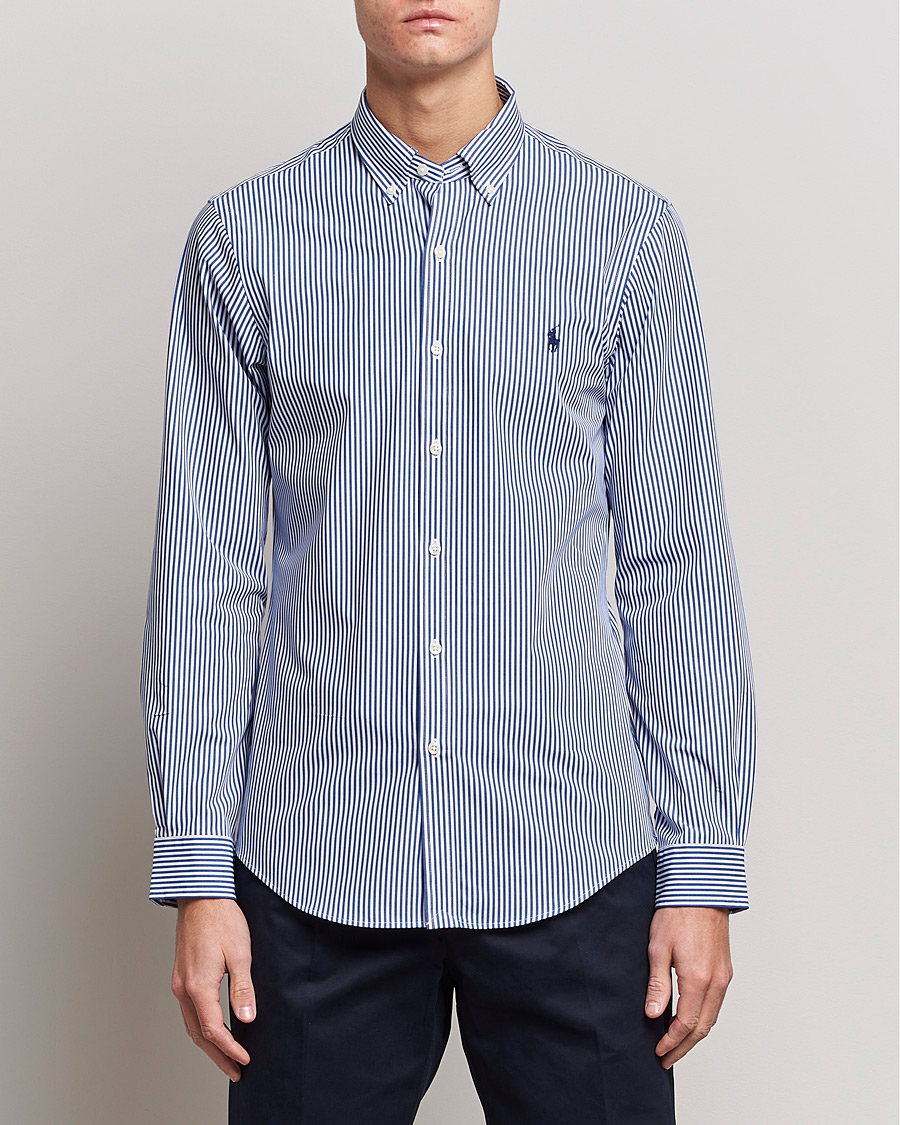 Herr |  | Polo Ralph Lauren | Slim Fit Big Stripe Poplin Shirt Blue/White