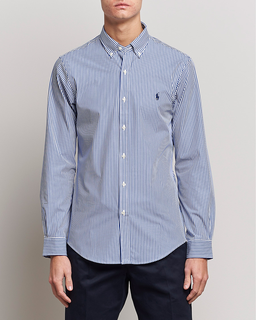 Herr | Skjortor | Polo Ralph Lauren | Slim Fit Big Stripe Poplin Shirt Blue/White