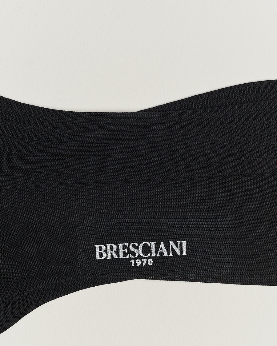 Herr | Vanliga strumpor | Bresciani | Cotton Ribbed Short Socks Black
