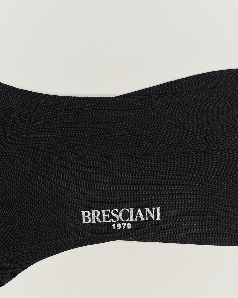 Herr | Strumpor | Bresciani | Cotton Ribbed Short Socks Black