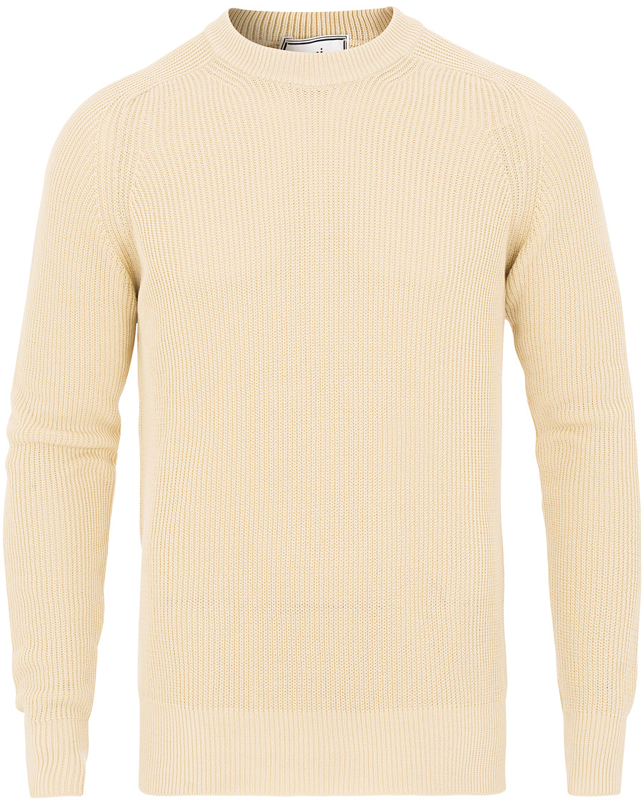 Herr | Tröjor | AMI | Fisherman Rib Crew Neck Sweater White