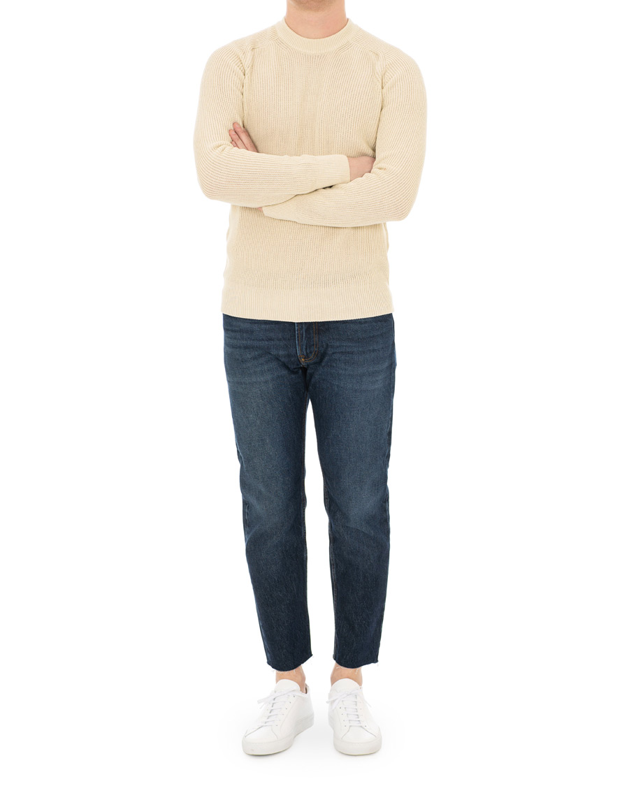 Herr | Tröjor | AMI | Fisherman Rib Crew Neck Sweater White