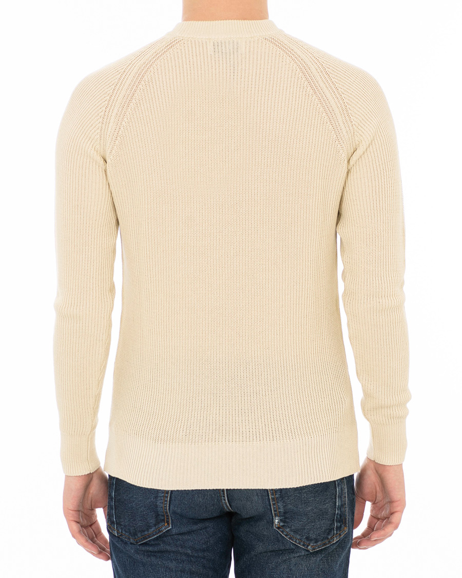 Herr | Tröjor | AMI | Fisherman Rib Crew Neck Sweater White