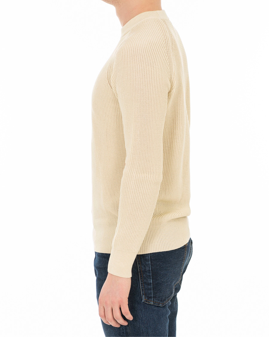 Herr | Tröjor | AMI | Fisherman Rib Crew Neck Sweater White