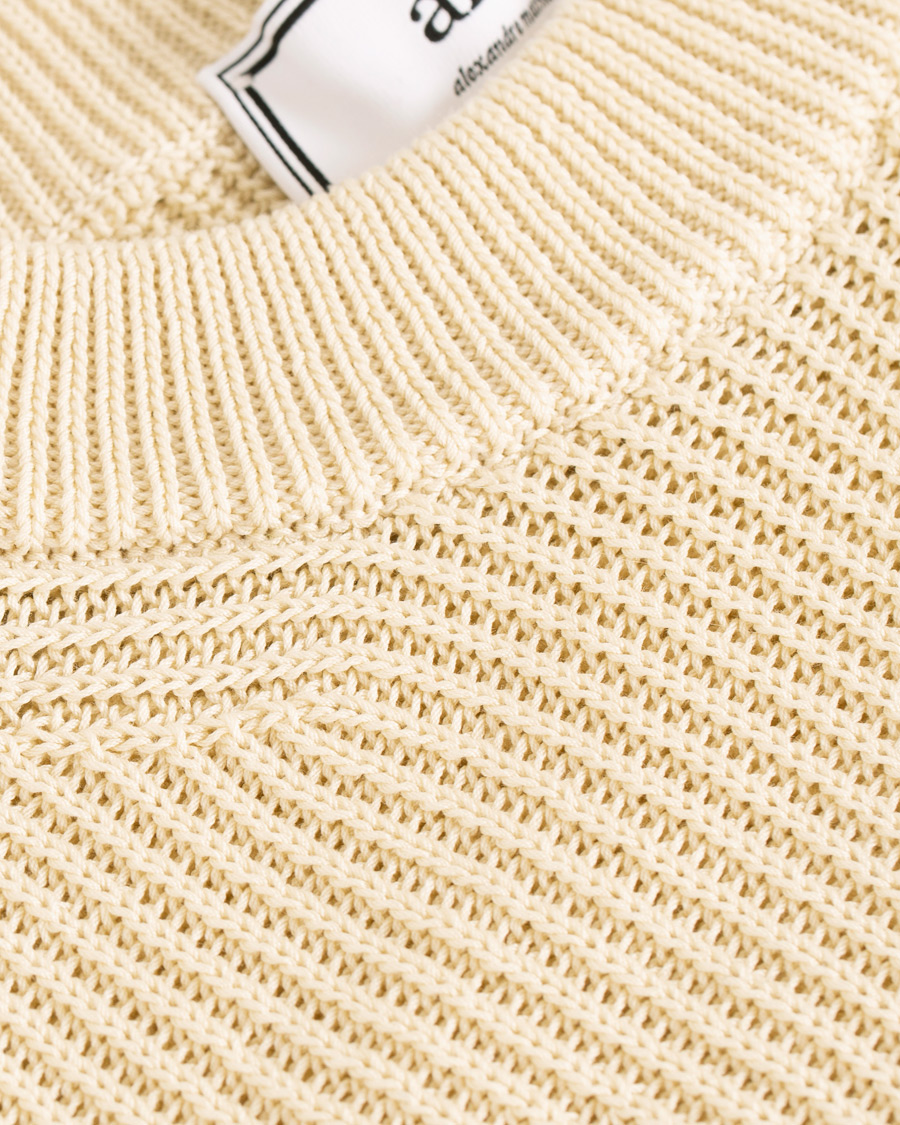 Herr | Tröjor | AMI | Fisherman Rib Crew Neck Sweater White