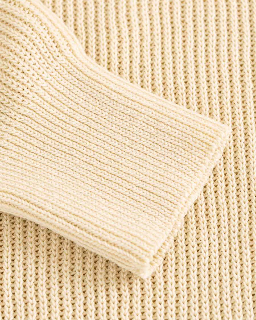 Herr | Tröjor | AMI | Fisherman Rib Crew Neck Sweater White