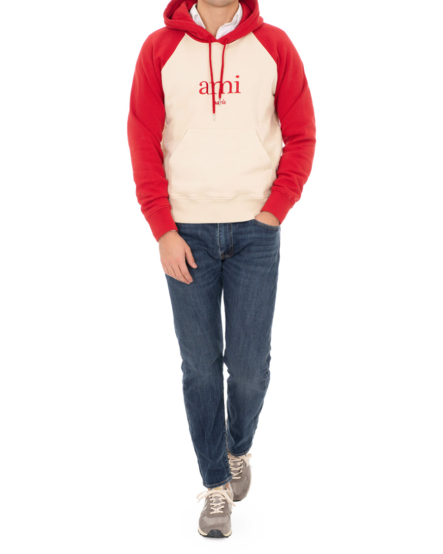 Herr | Tröjor | AMI | Retro Hoodie Red/White