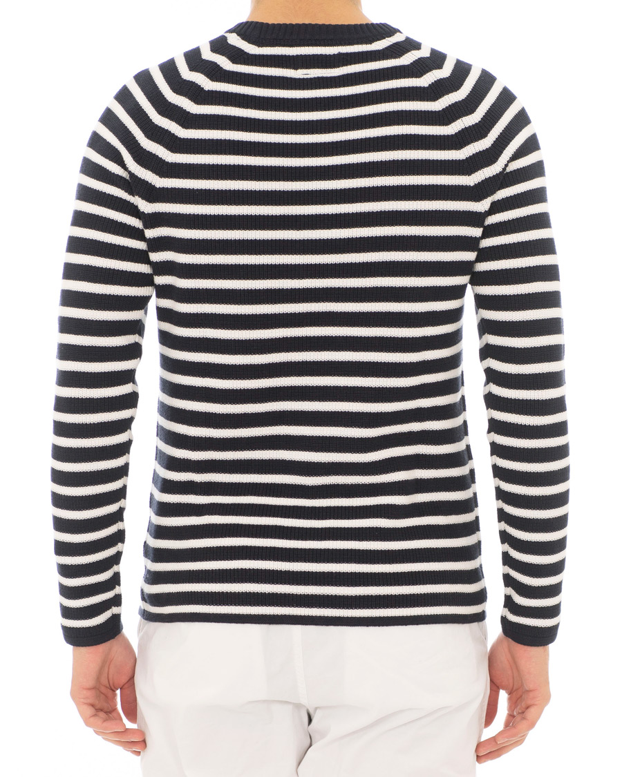 Herr | Tröjor | Morris | Calton Stripe O-Neck White/Navy
