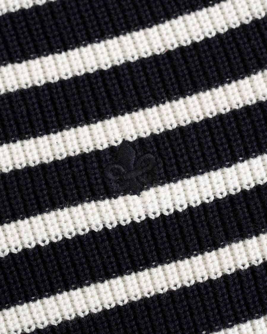 Herr | Tröjor | Morris | Calton Stripe O-Neck White/Navy