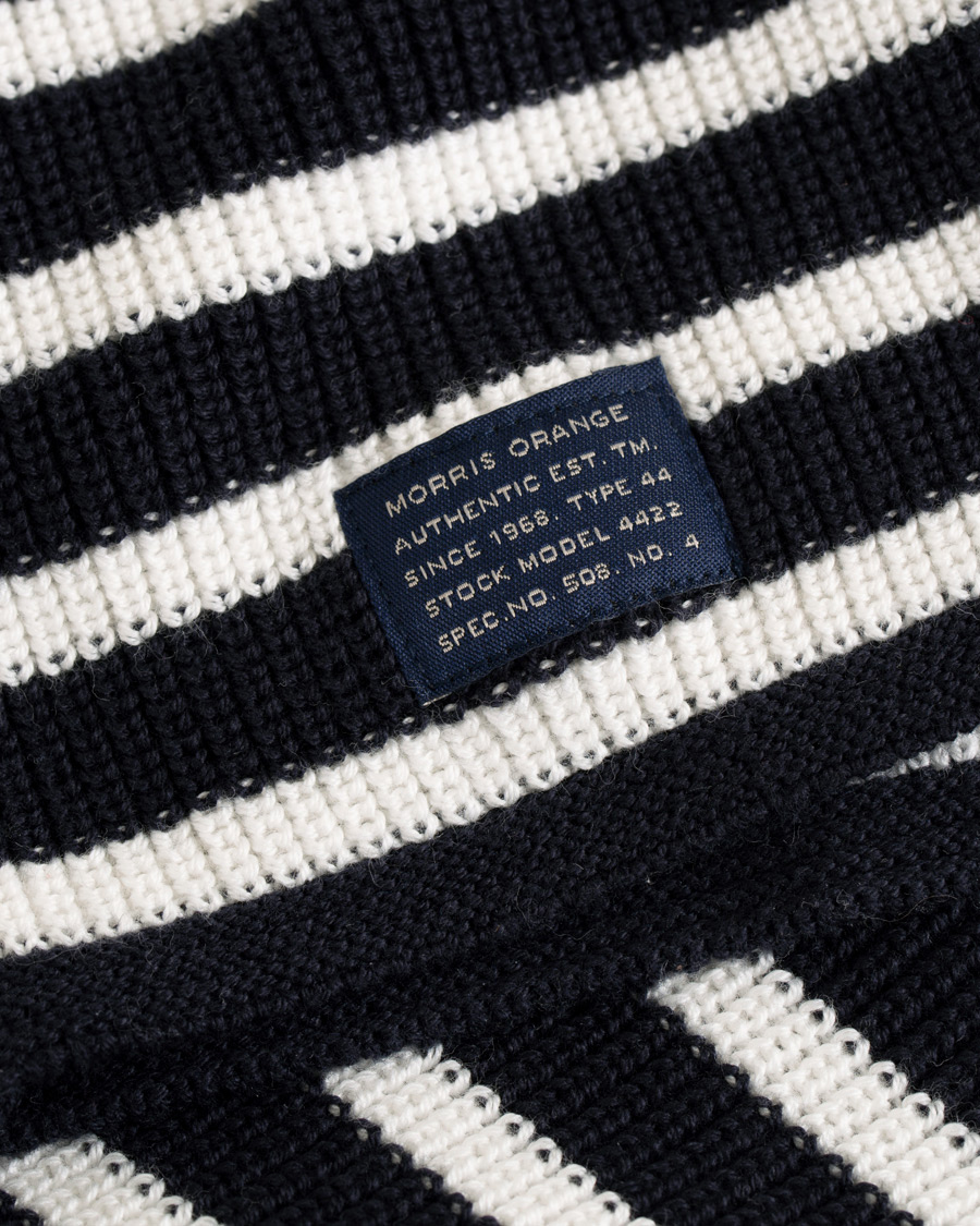 Herr | Tröjor | Morris | Calton Stripe O-Neck White/Navy