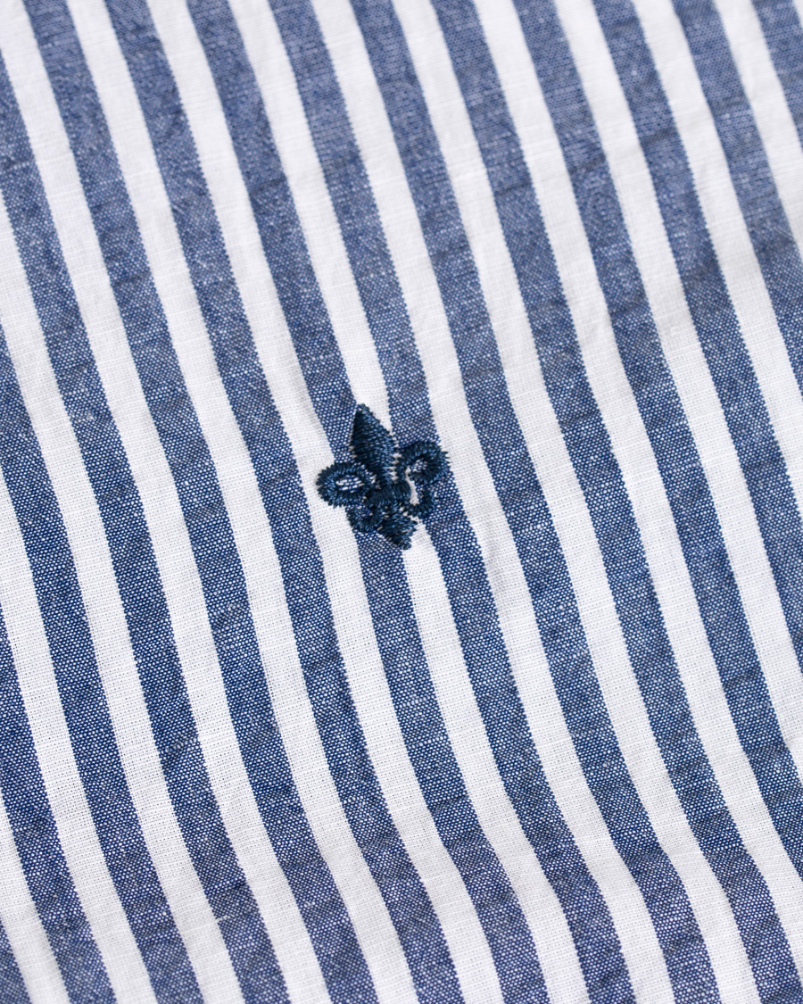 Herr | Skjortor | Morris | Nolan Stripe Button Down Shirt White/Navy