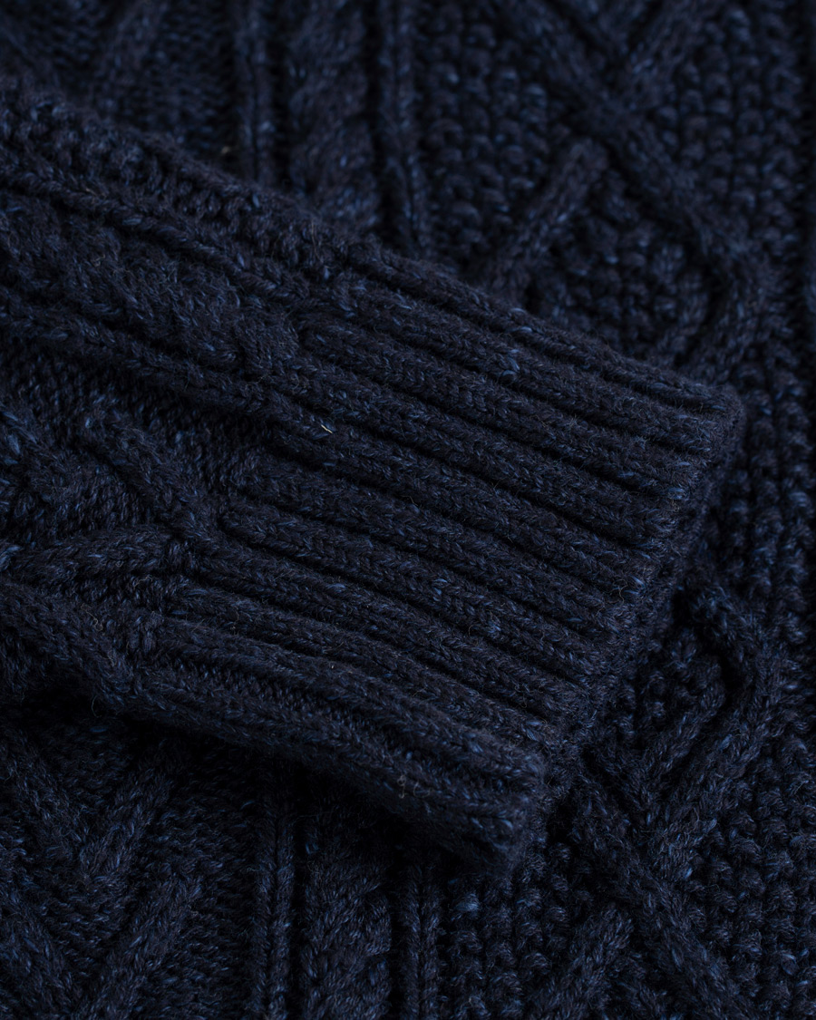 Herr | Tröjor | Morris Heritage | Cable Sweater Navy