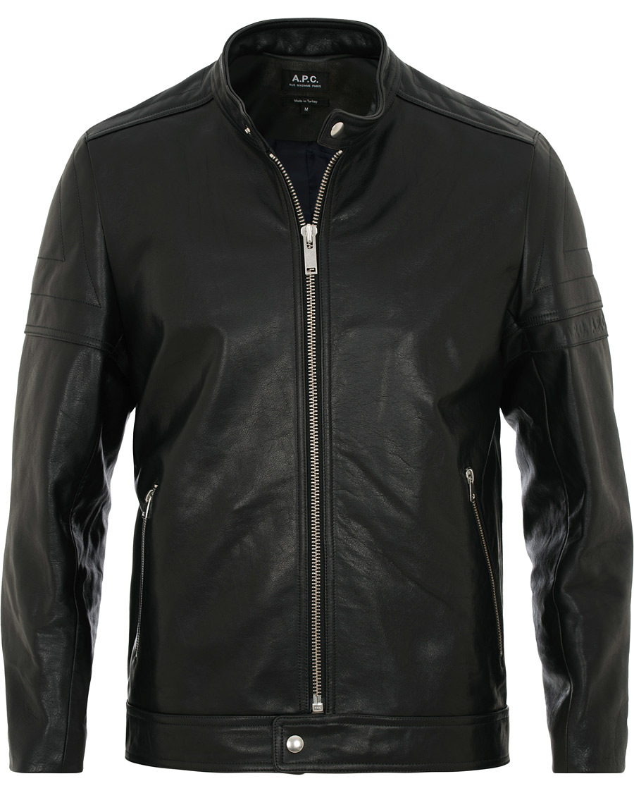 Herr | Jackor | A.P.C. | Coffee Racer Leather Jacket Black