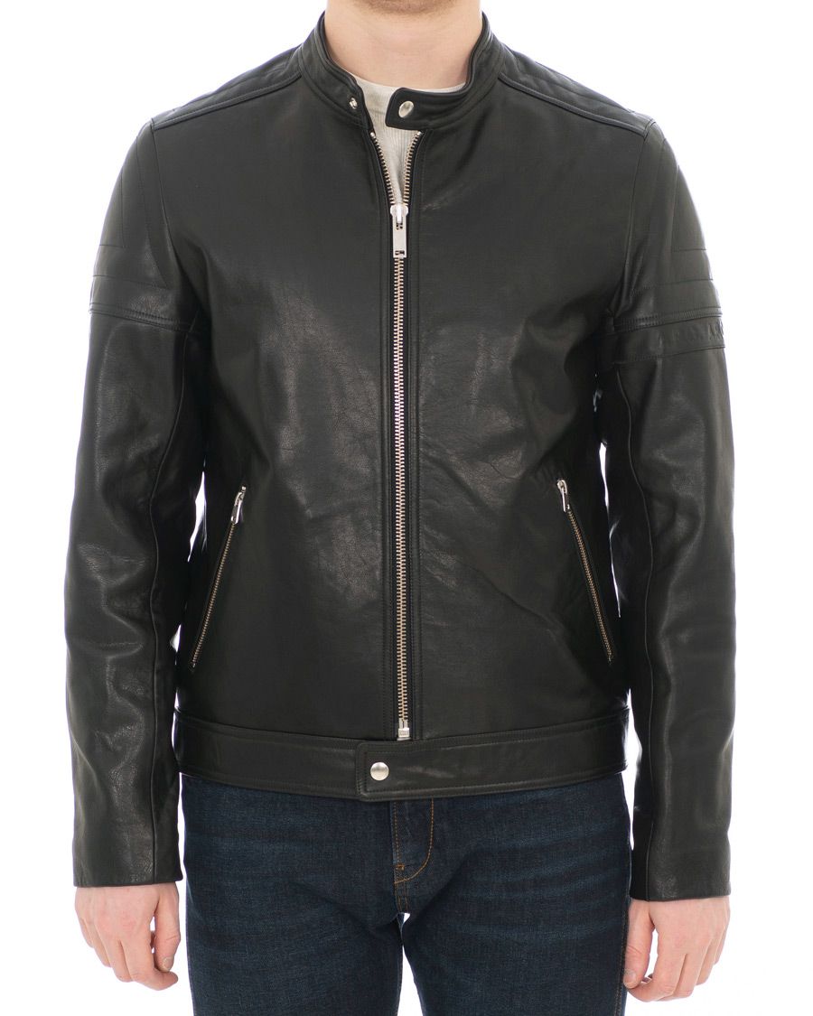 Herr | Jackor | A.P.C. | Coffee Racer Leather Jacket Black