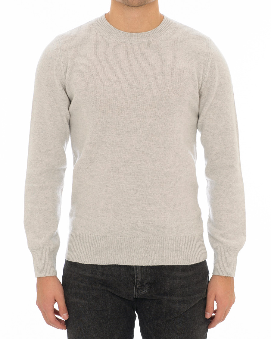 Herr | | A.P.C. | Colin Brushed Lambswool/Cotton Crew Neck Grey Melange