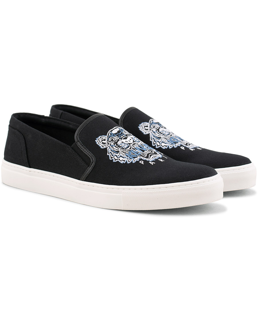 Herr | Kenzo Canvas Tiger K-Skate Slip-on Sneaker Black | KENZO | Canvas Tiger K-Skate Slip-on Sneaker Black