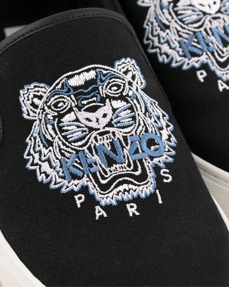 Herr | Kenzo Canvas Tiger K-Skate Slip-on Sneaker Black | KENZO | Canvas Tiger K-Skate Slip-on Sneaker Black