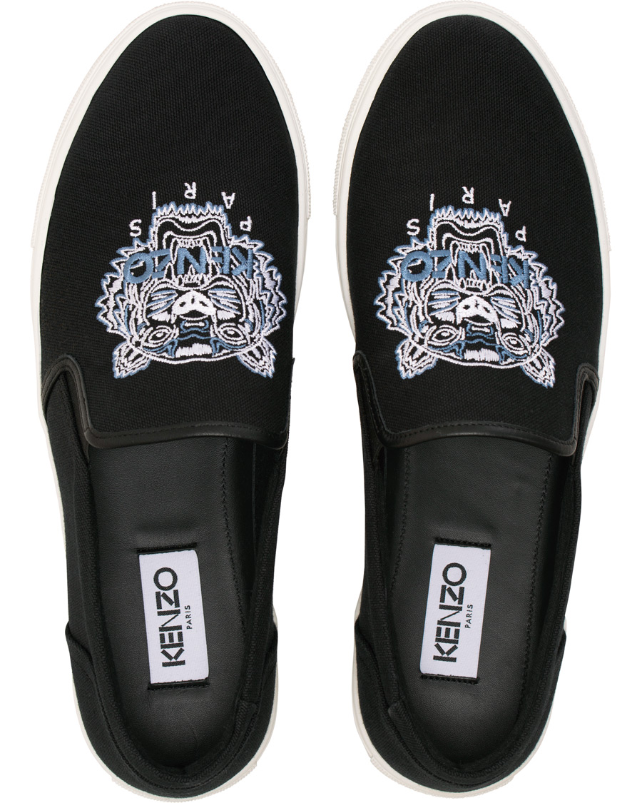 Herr | Kenzo Canvas Tiger K-Skate Slip-on Sneaker Black | KENZO | Canvas Tiger K-Skate Slip-on Sneaker Black