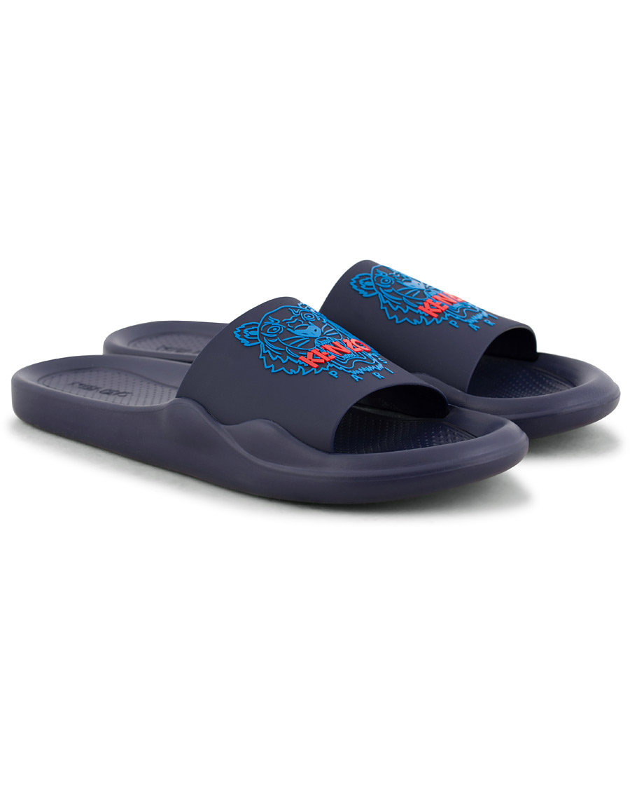 Herr | Kenzo Canvas Tiger Slip-on Sandal Navy | KENZO | Canvas Tiger Slip-on Sandal Navy
