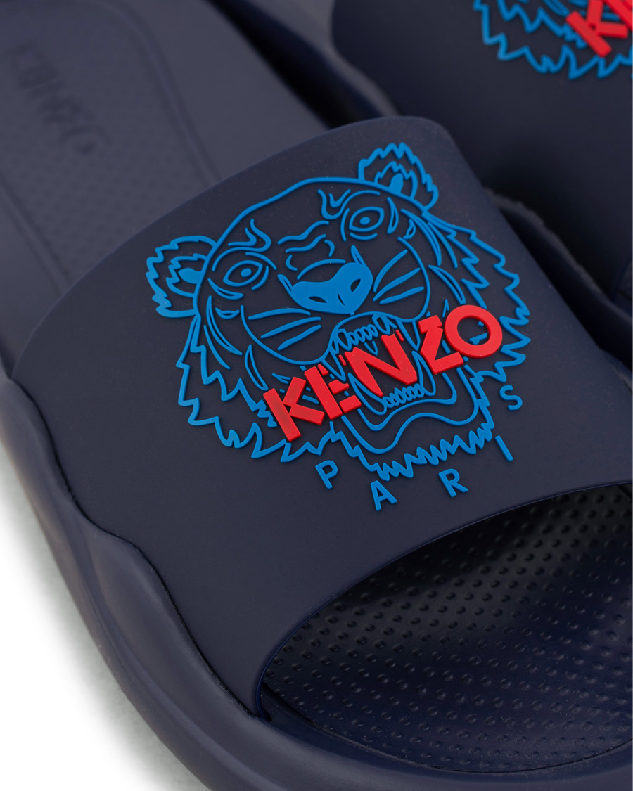 Herr | Kenzo Canvas Tiger Slip-on Sandal Navy | KENZO | Canvas Tiger Slip-on Sandal Navy