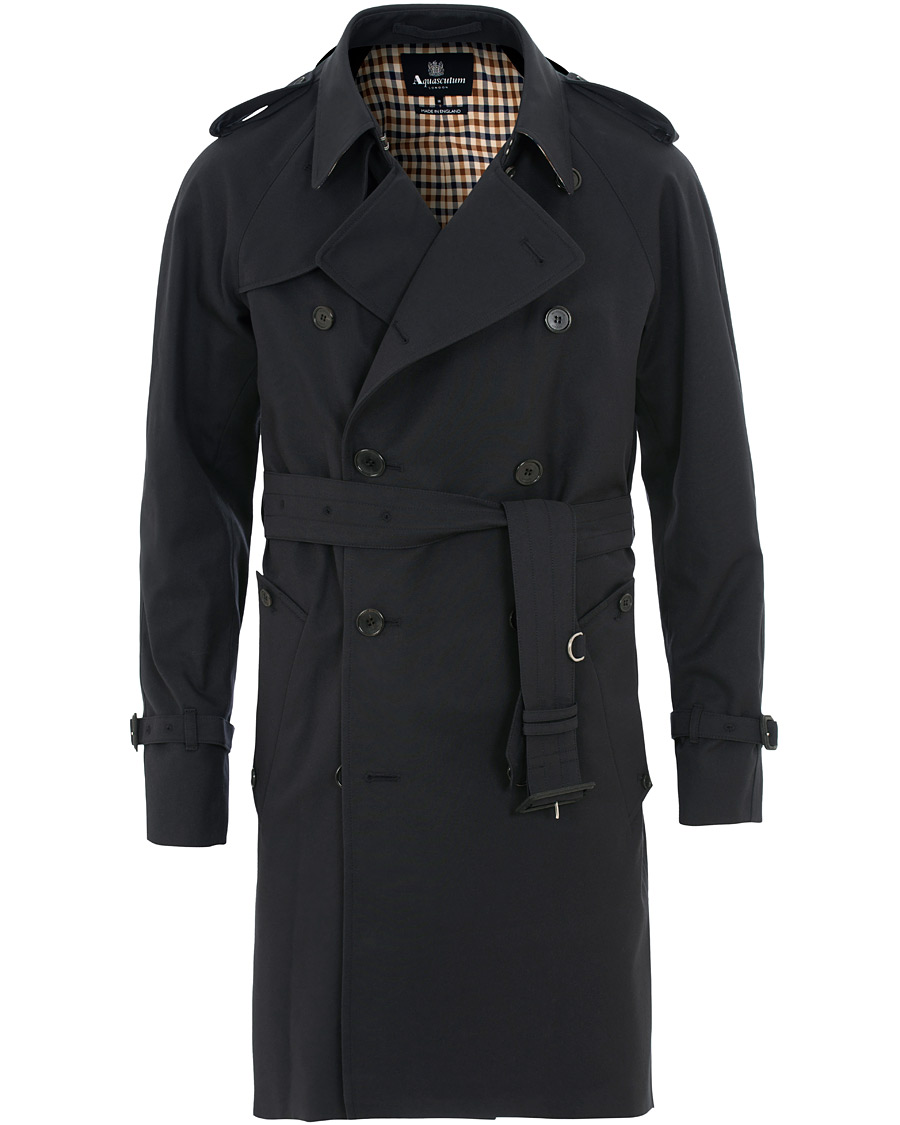 Herr | Jackor | Aquascutum | Corby Double Breasted Trenchcoat Navy
