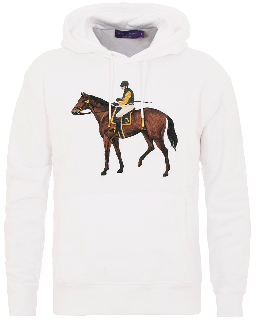 Herr | Tröjor | Ralph Lauren Purple Label | Standing Horse Hoodie Optic White