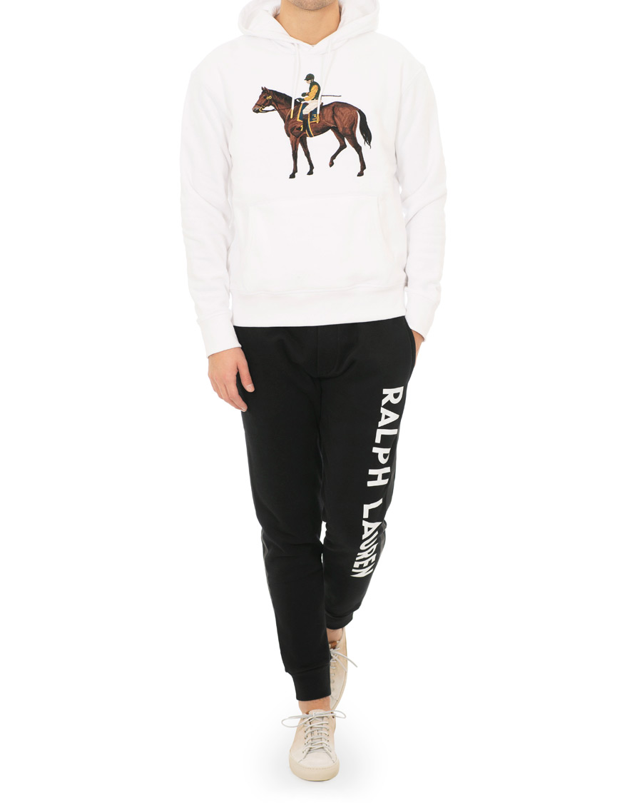 Herr | Tröjor | Ralph Lauren Purple Label | Standing Horse Hoodie Optic White