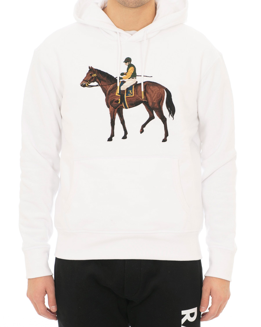 Herr | Tröjor | Ralph Lauren Purple Label | Standing Horse Hoodie Optic White