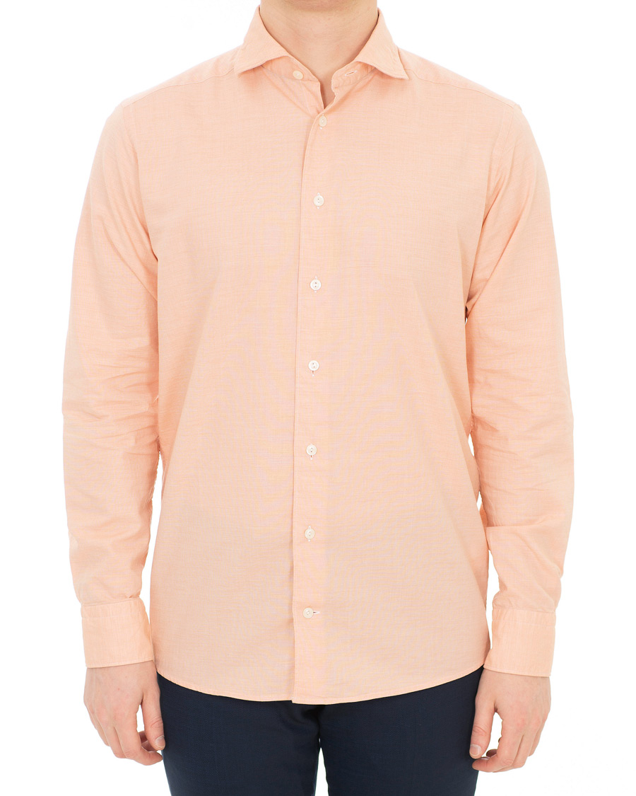 Herr | Skjortor | Eton | Slim Fit Twill Cotton Silk Shirt Orange