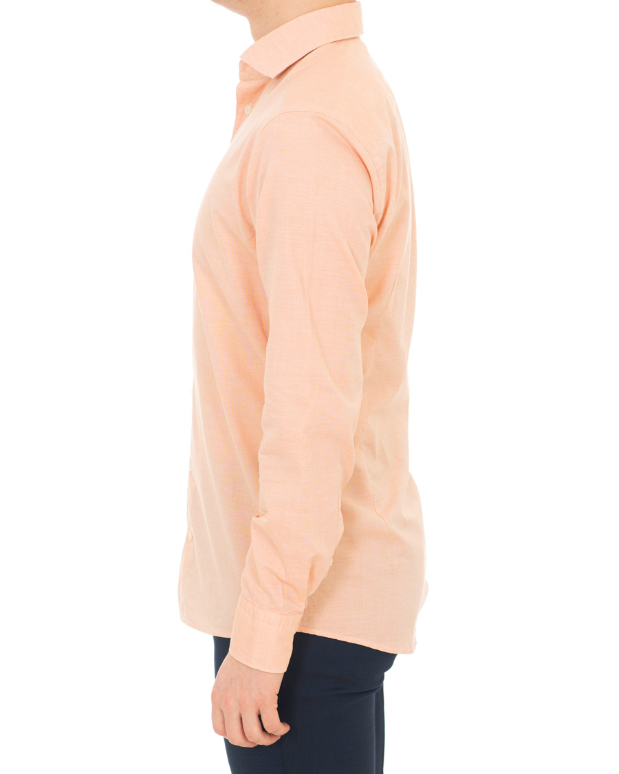Herr | Skjortor | Eton | Slim Fit Twill Cotton Silk Shirt Orange